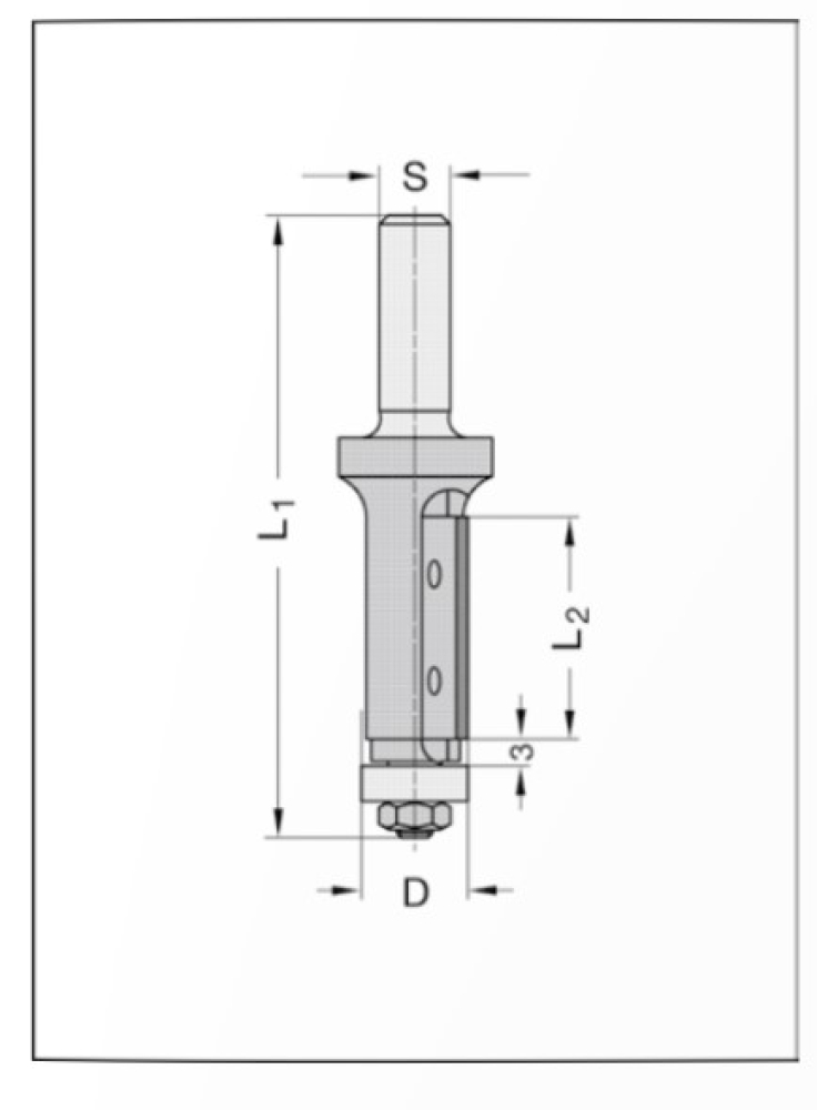 Wendeplatten-Bündig- u. Körperfräser 12x25x70x8 22273-5-12000-R